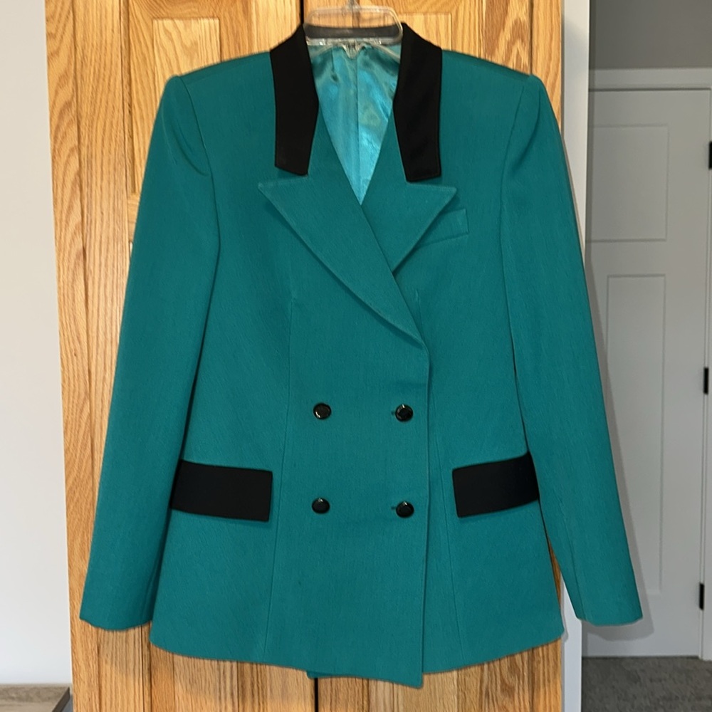 Blazer Jacket wool blend lined with atlas Custom Made in Ukraine Size S